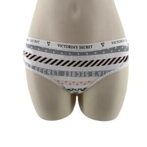 Victoria's Secret Mixed Stripe Print Cotton Signature Waist Hiphugger M Panty